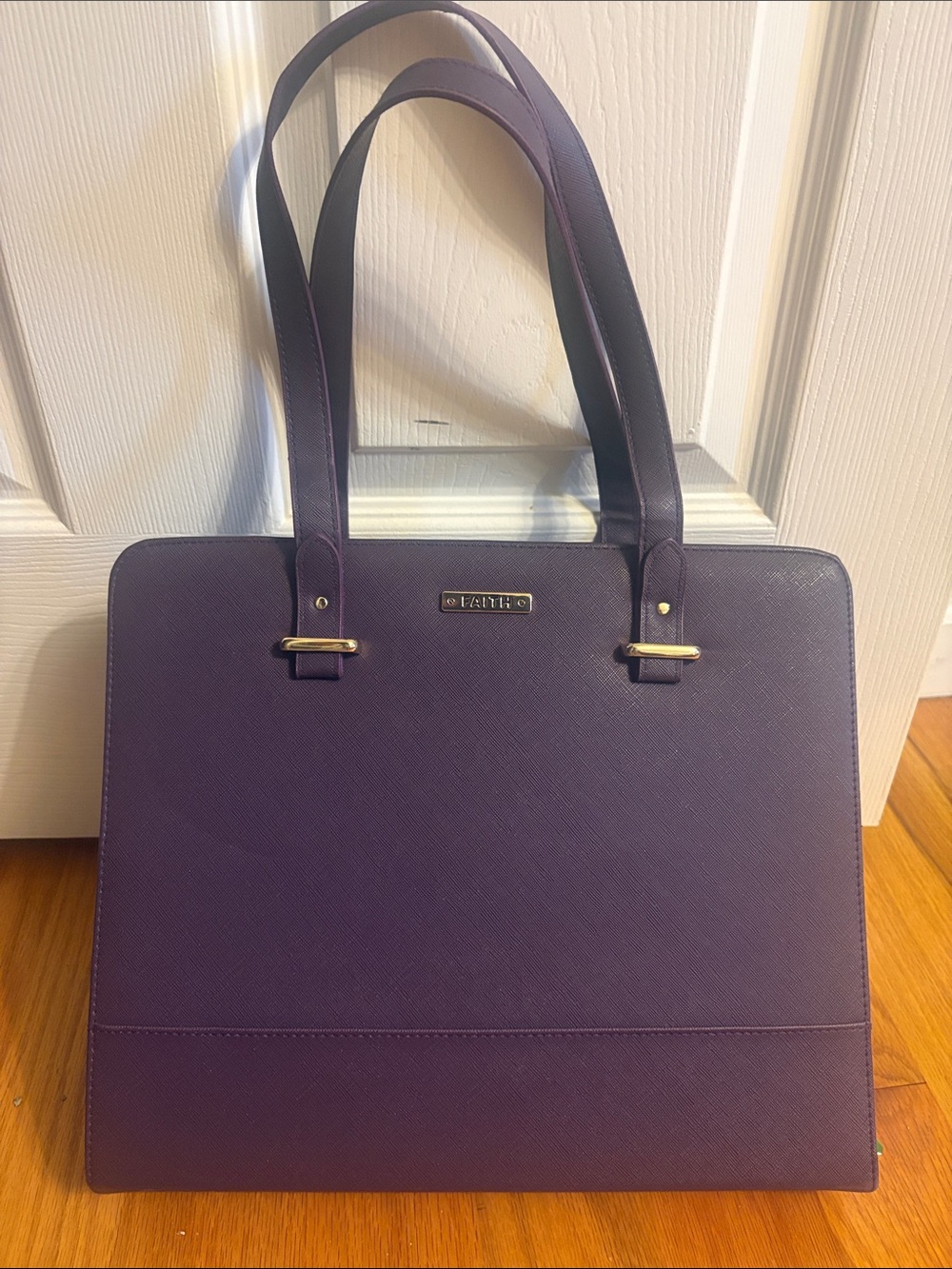 Purple structured double-handle Bible case